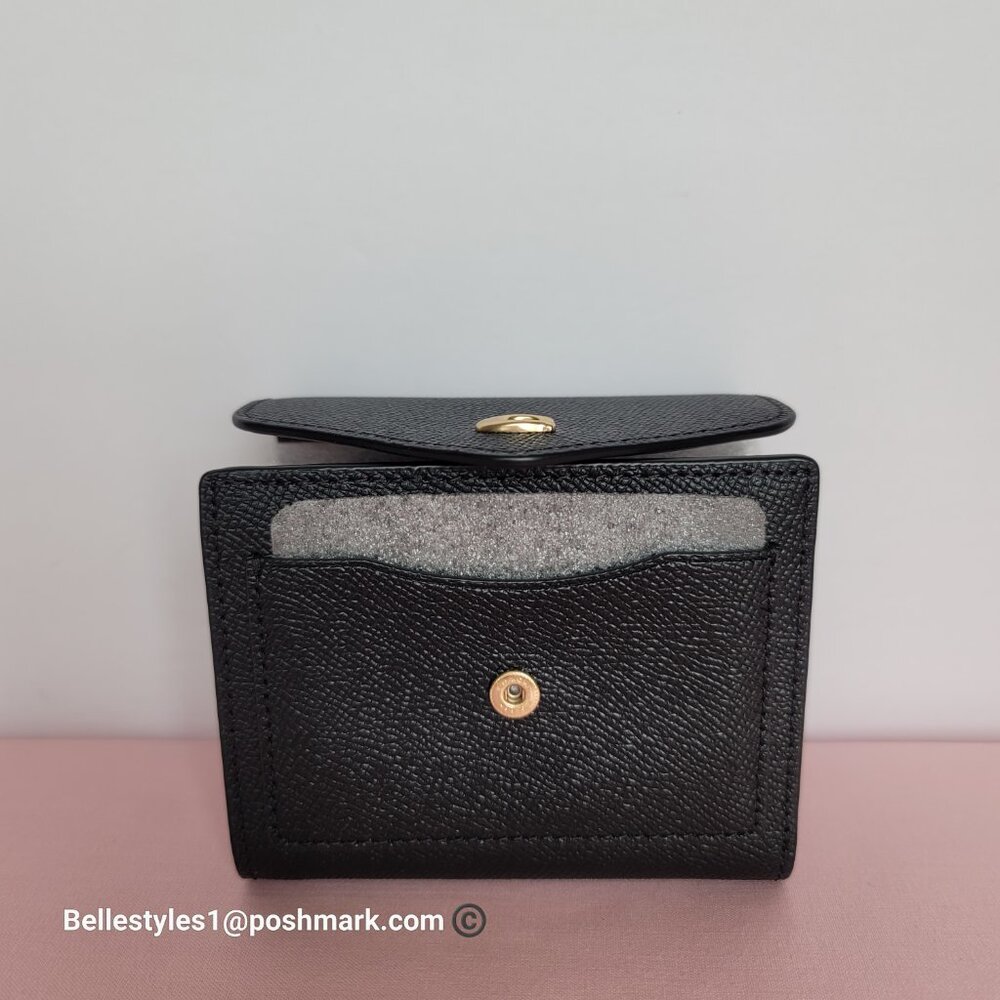 COACH Wyn Crossgrain Leather Small Leather Wallet- Black color 🎈$89. ⭐ - Picture 10 of 16